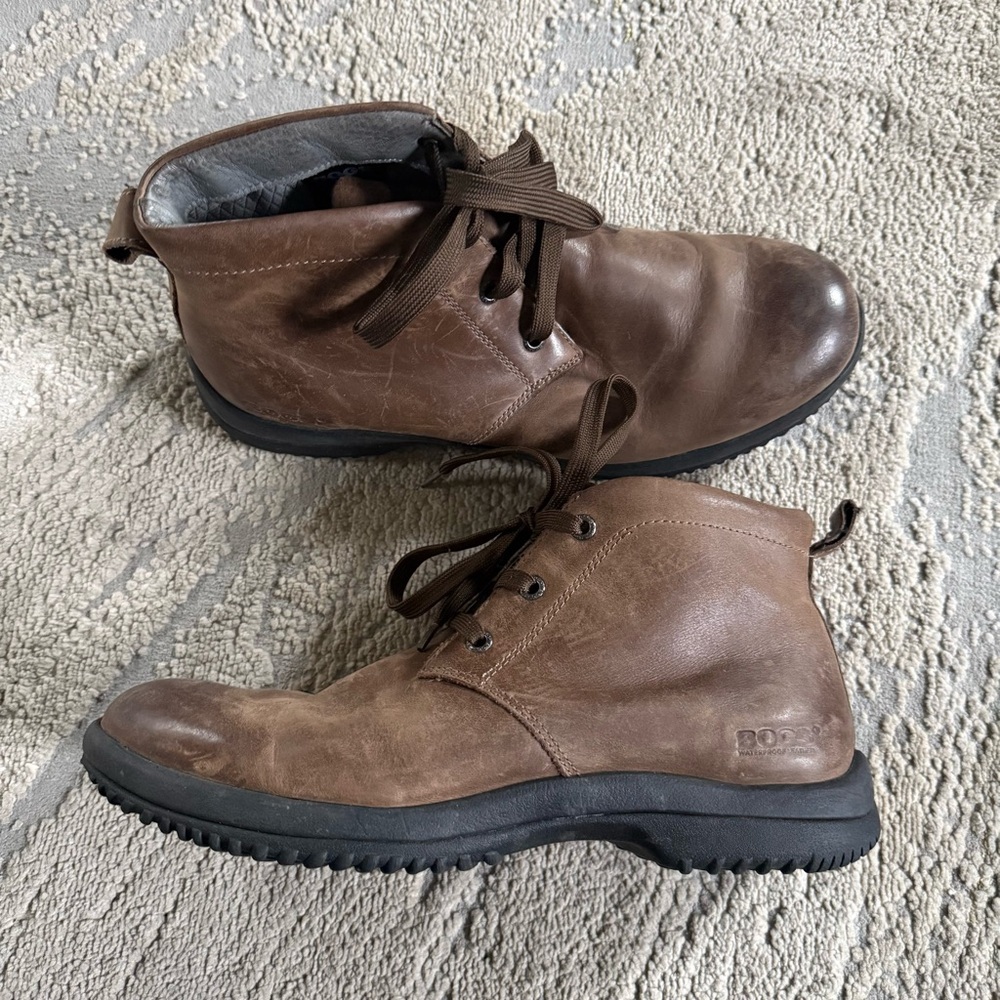 BOGS Cruz Chukka Ankle Boots Brown Lace Up Shoes Waterproof Leather 9